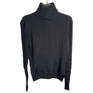 Cache Turtleneck Sweater Size Medium Black Pullover